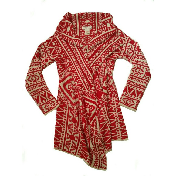 Flying Tomato Sweaters - Flying Tomato Geometric Cardigan Sweater Size L